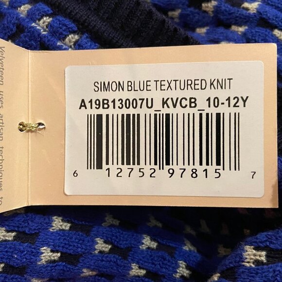 Velveteen Boy's Button Up Cardigan Knit Sweater - Size 10-12 Years - NWT - Picture 4 of 4